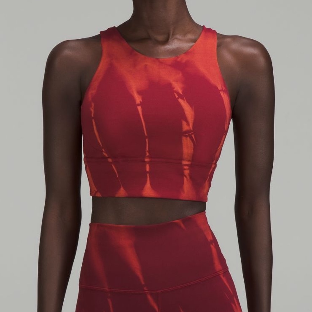 lululemon athletica Red Tie-Dye Sports Bra & shorts